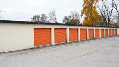 Self Storage Units with Paved Ground.