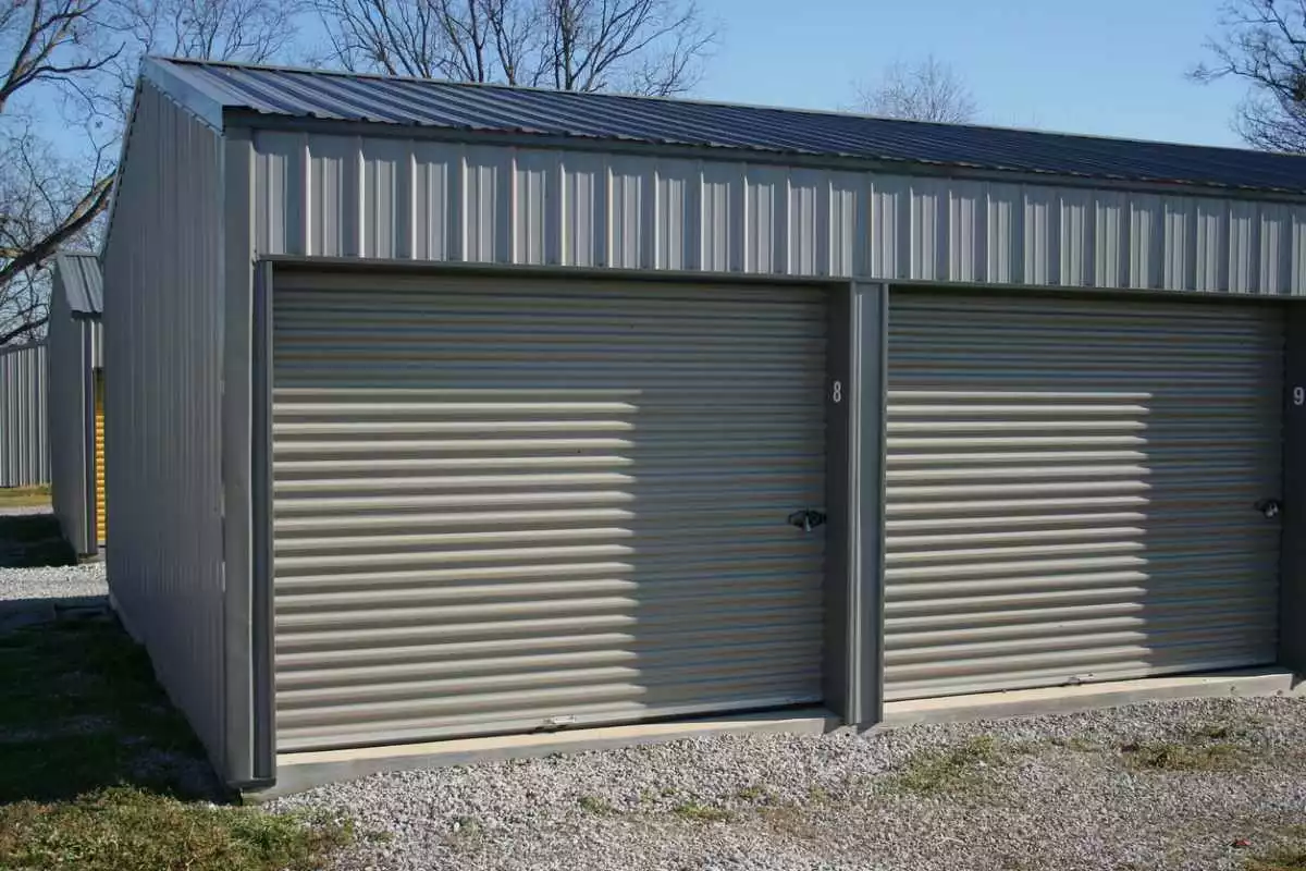 Outside view of a storage unit. 